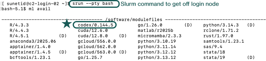 Screenshot showing a list of installed modules