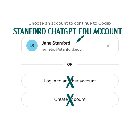 Screenshot showing Codex login