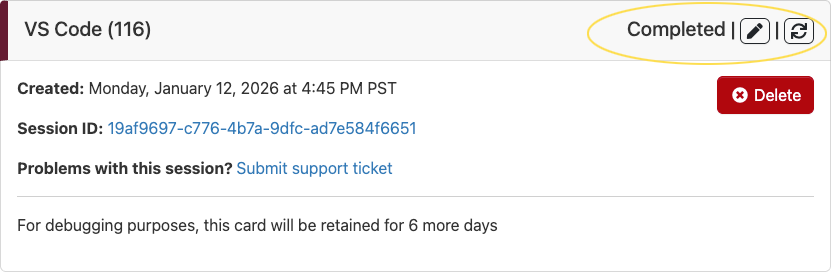 Finished Open OnDemand Session for JupyterLab