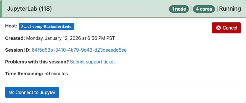 Open OnDemand Session for JupyterLab