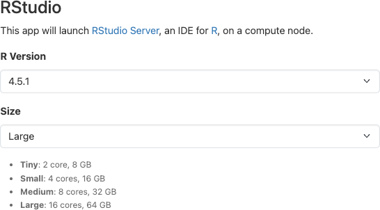 Launching an RStudio session on Carina