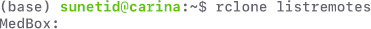 rclone listremotes command